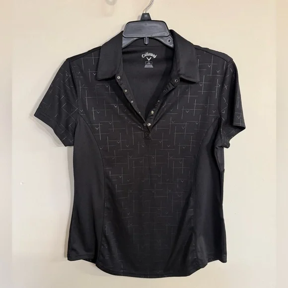 Callaway Women's Black Button Down V-neck Golf Polo - Size Medium - Picture 1 of 4